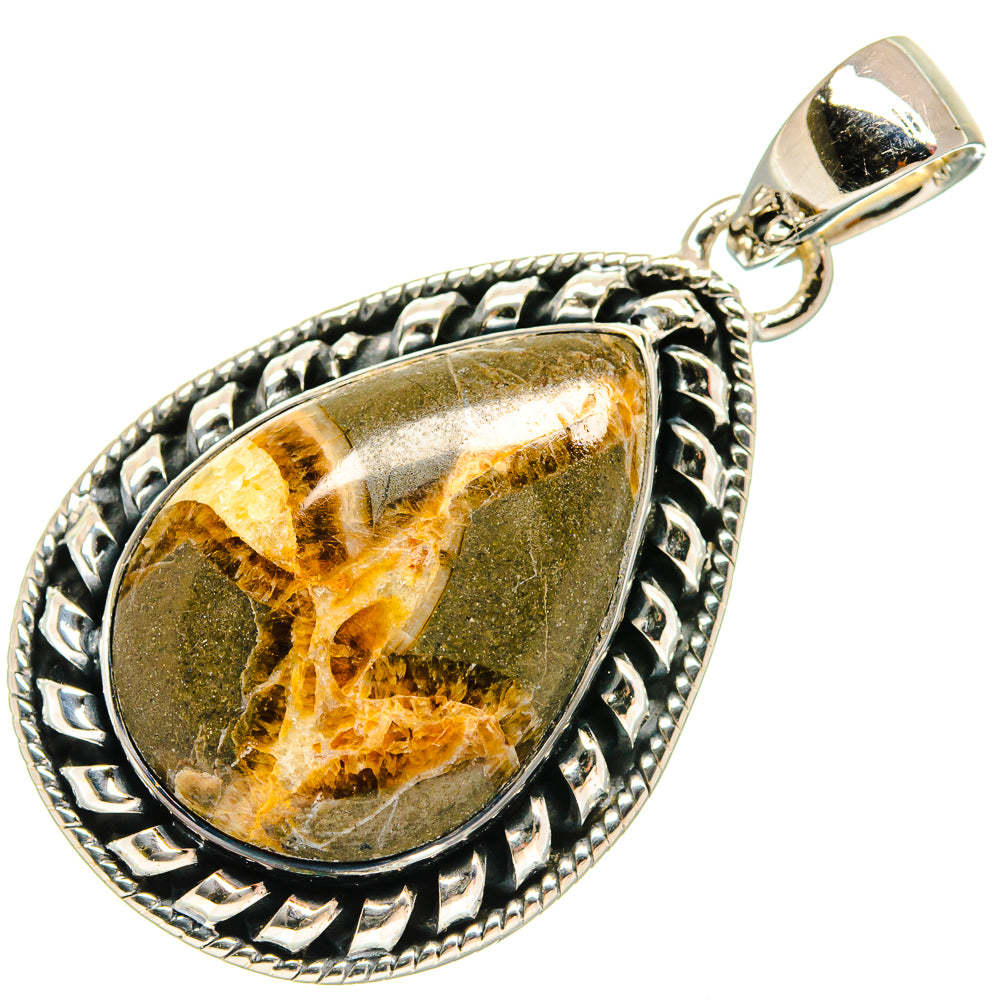 Septarian Nodule Pendants handcrafted by Ana Silver Co - PD25725 - Photo 2