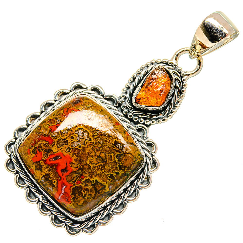 Moroccan Agate Pendants handcrafted by Ana Silver Co - PD25727 - Photo 2