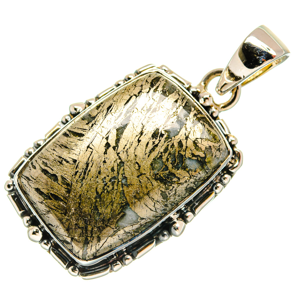 Pyrite Agate Pendants handcrafted by Ana Silver Co - PD25741 - Photo 2