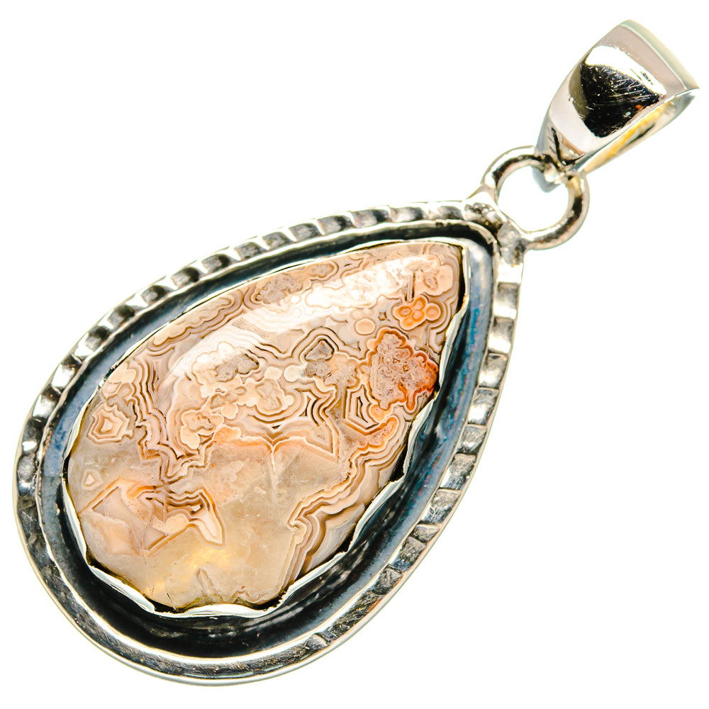 Laguna Lace Agate Pendants handcrafted by Ana Silver Co - PD25745 - Photo 2