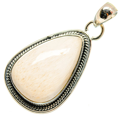 Teardrop white stone pendant in 925 sterling silver, textured bezel, bail loop