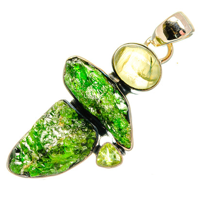 Chrome Diopside Pendants handcrafted by Ana Silver Co - PD25792 - Photo 2