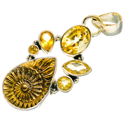 Pyrite Fossil Pendants handcrafted by Ana Silver Co - PD25793 - Photo 2