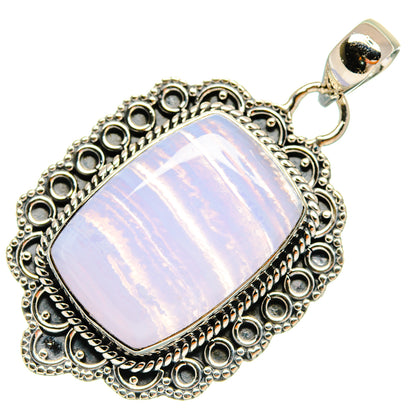 Blue Lace Agate Pendants handcrafted by Ana Silver Co - PD25812 - Photo 2