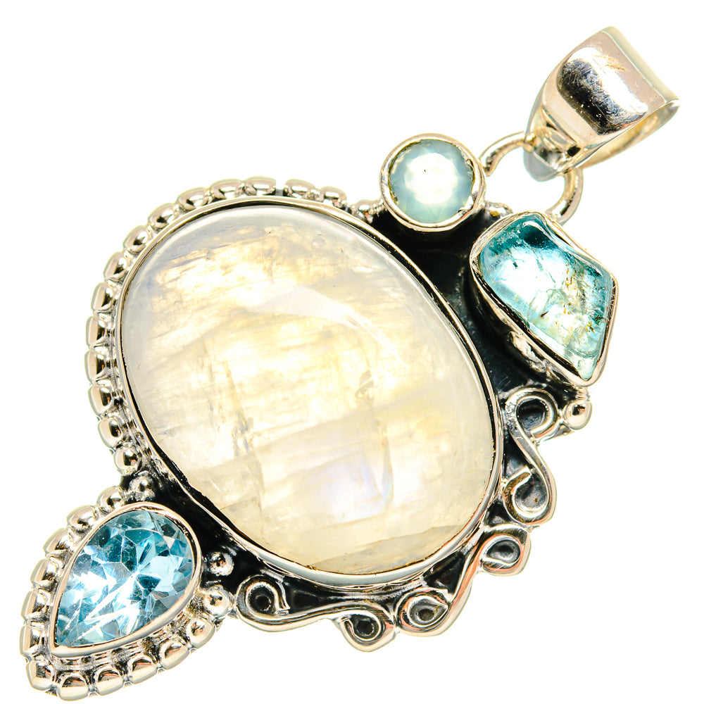 Rainbow Moonstone Pendants handcrafted by Ana Silver Co - PD25828 - Photo 2