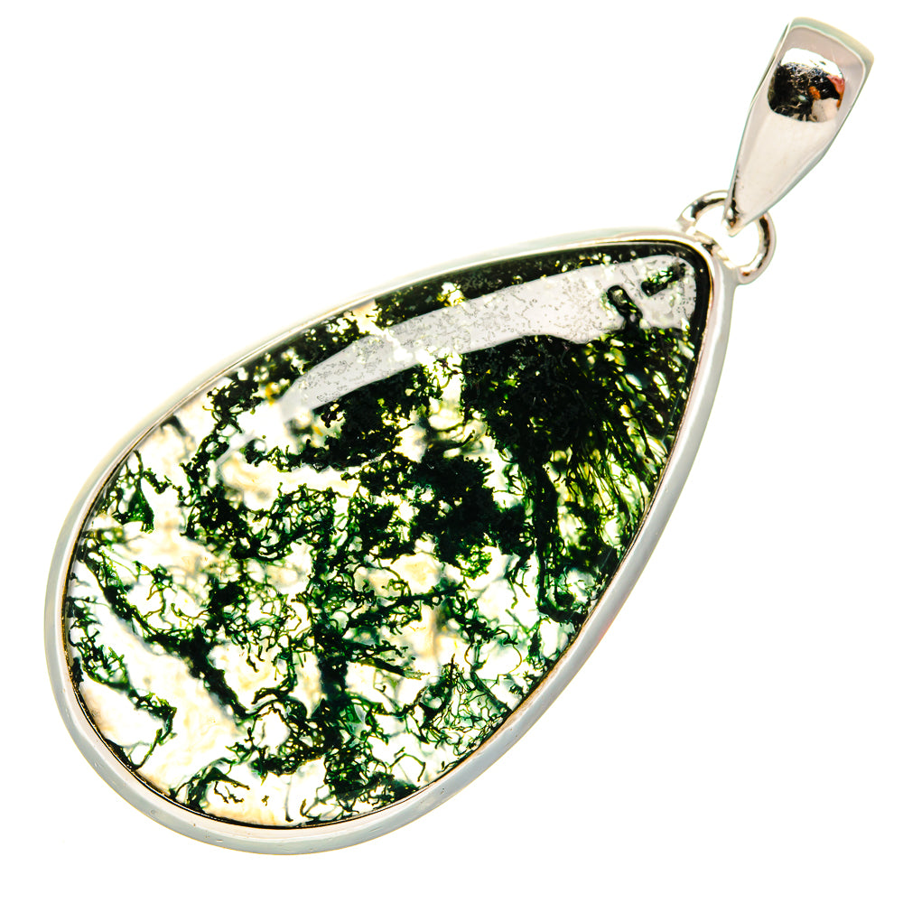 Green Moss Agate Pendants handcrafted by Ana Silver Co - PD25849 - Photo 2