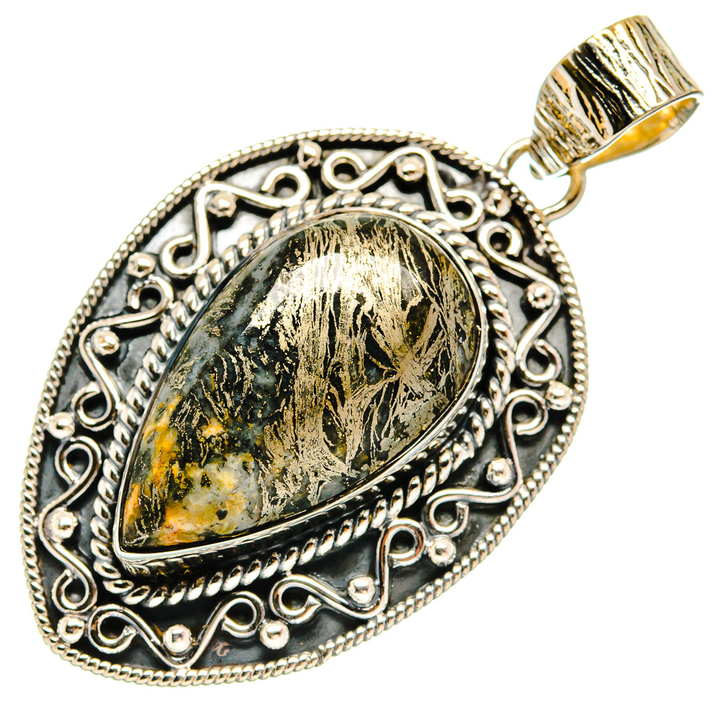 Pyrite Agate Pendants handcrafted by Ana Silver Co - PD25856 - Photo 2