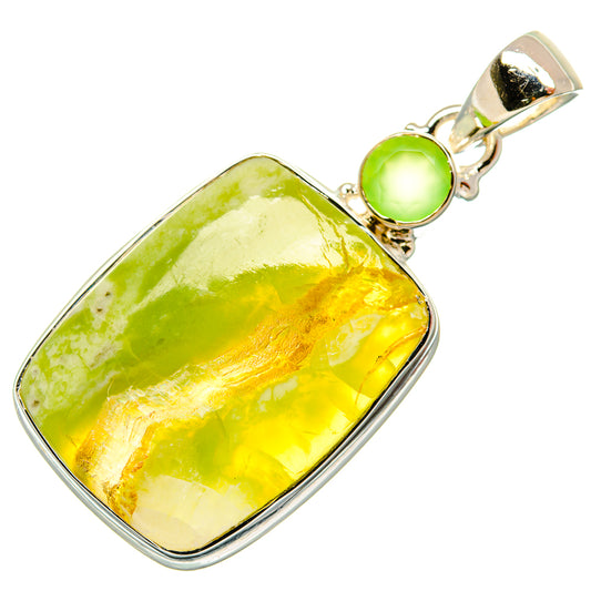 African Green Opal Pendants handcrafted by Ana Silver Co - PD25901 - Photo 2