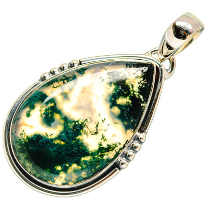 Green Moss Agate Pendants handcrafted by Ana Silver Co - PD25903 - Photo 2