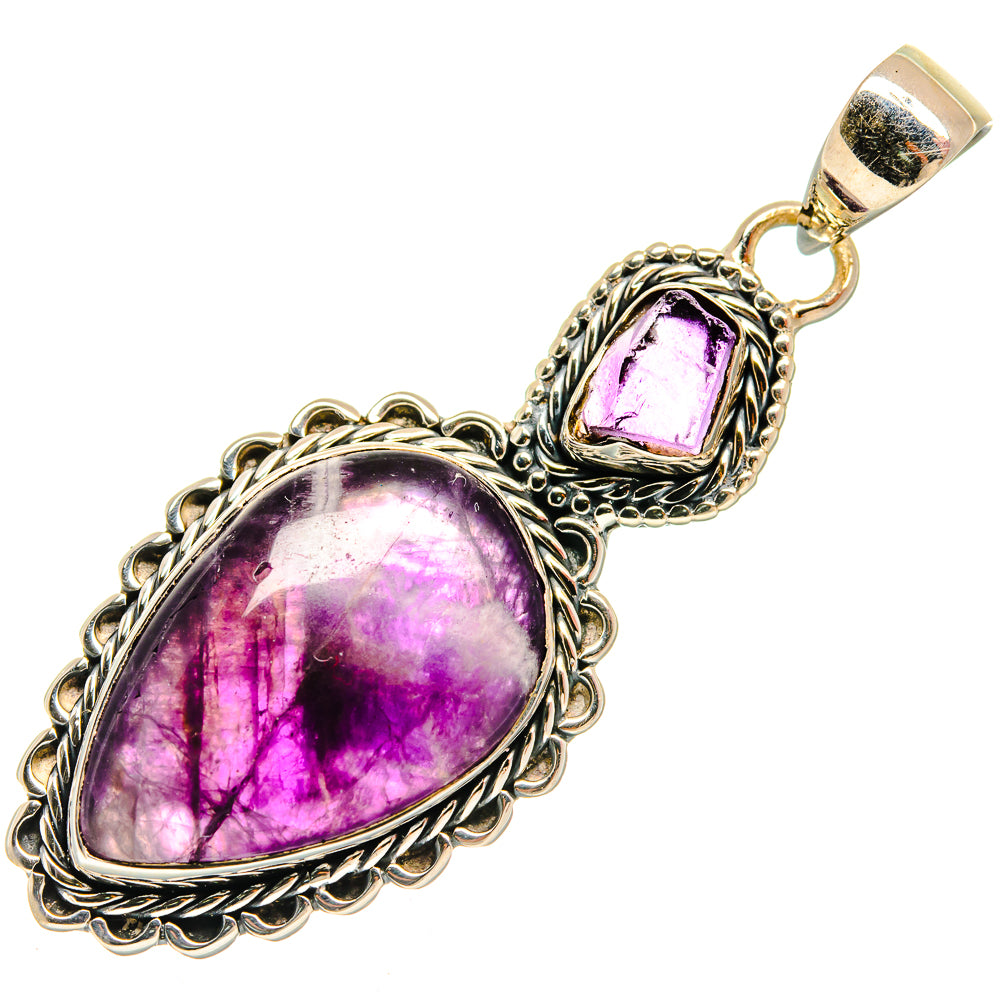Chevron Amethyst Pendants handcrafted by Ana Silver Co - PD25918 - Photo 2