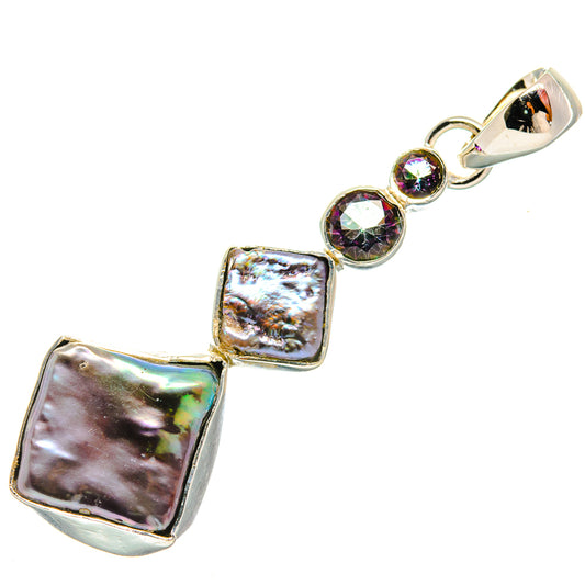 Titanium Mother Of Pearl Pendants handcrafted by Ana Silver Co - PD25920 - Photo 2