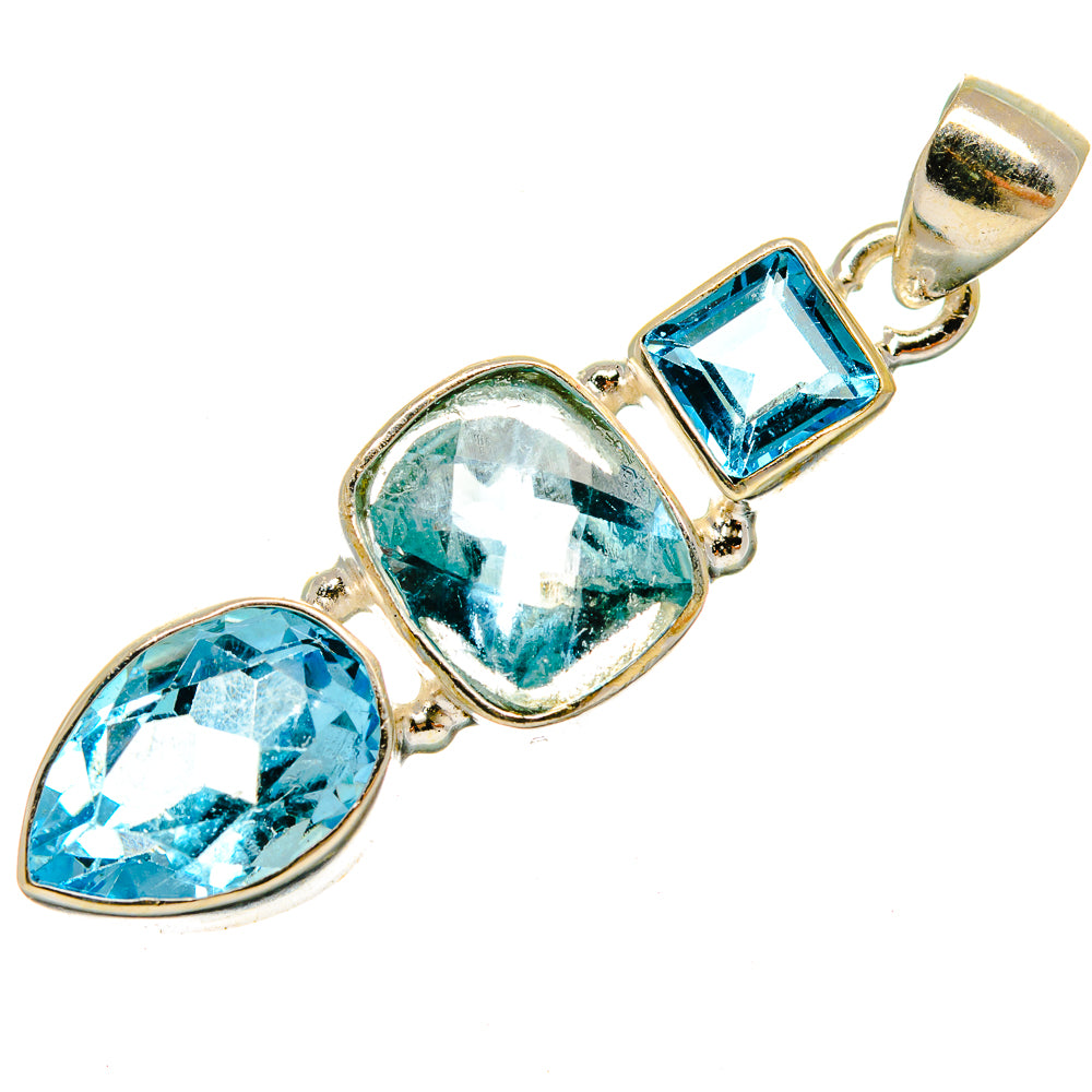 Blue Topaz Pendants handcrafted by Ana Silver Co - PD25954 - Photo 2