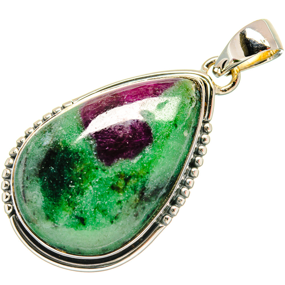 Ruby Zoisite Pendants handcrafted by Ana Silver Co - PD25979 - Photo 2