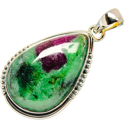 Ruby Zoisite Pendants handcrafted by Ana Silver Co - PD25979 - Photo 2