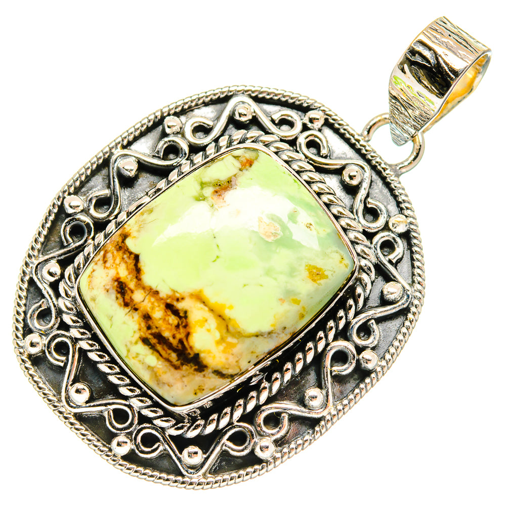 Lemon Chrysoprase Pendants handcrafted by Ana Silver Co - PD25981 - Photo 2