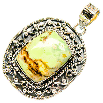 Lemon Chrysoprase Pendants handcrafted by Ana Silver Co - PD25981 - Photo 2