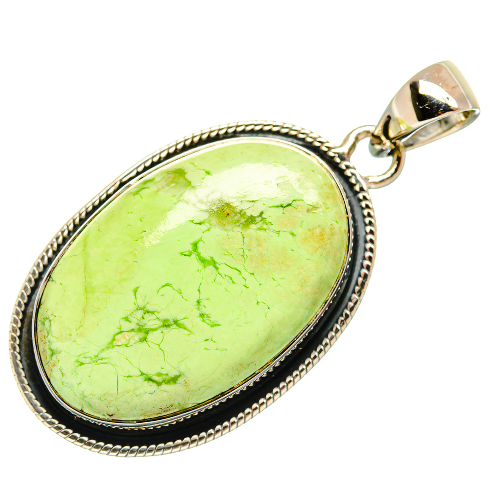 Lemon Chrysoprase Pendants handcrafted by Ana Silver Co - PD25994 - Photo 2