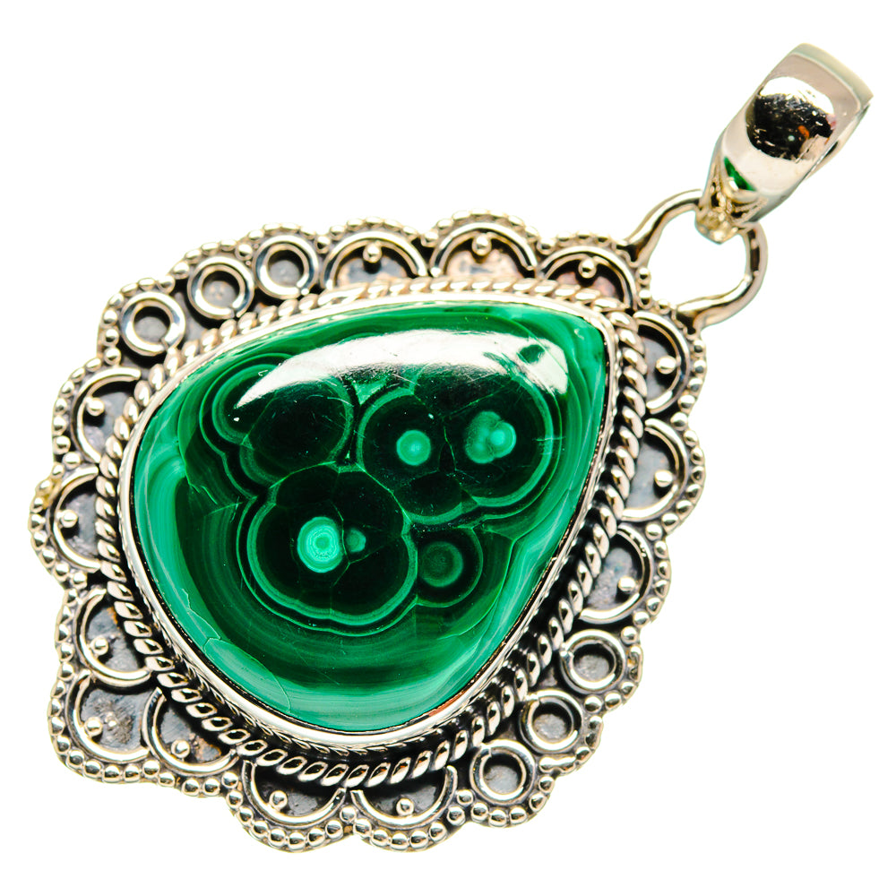 Malachite Pendants handcrafted by Ana Silver Co - PD26006 - Photo 2