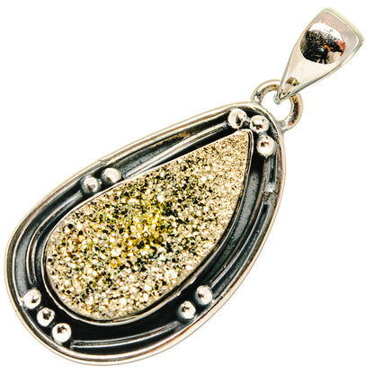 Spectro Pyrite Druzy Pendants handcrafted by Ana Silver Co - PD26023 - Photo 2