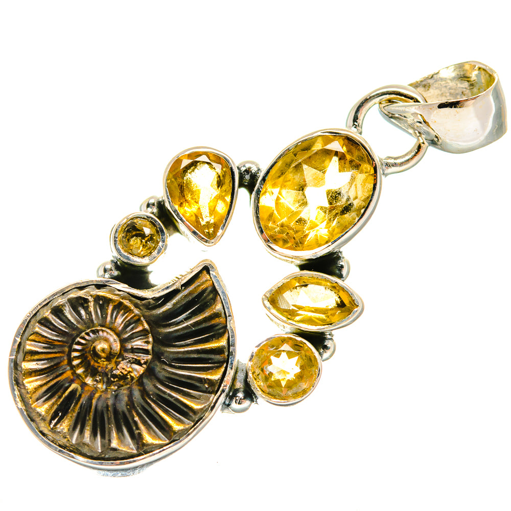 Pyrite Fossil Pendants handcrafted by Ana Silver Co - PD26211 - Photo 2