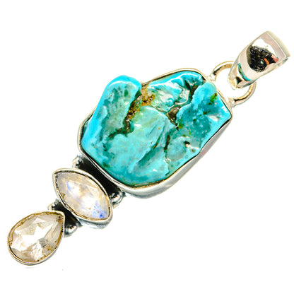 Tibetan Turquoise Pendants handcrafted by Ana Silver Co - PD26218 - Photo 2