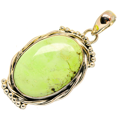 Lemon Chrysoprase Pendants handcrafted by Ana Silver Co - PD26248 - Photo 2