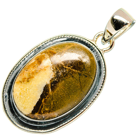 Septarian Nodule Pendants handcrafted by Ana Silver Co - PD26249 - Photo 2