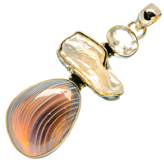 Botswana Agate Pendants handcrafted by Ana Silver Co - PD26280 - Photo 2