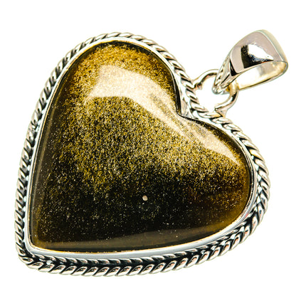 Gold Sheen Obsidian Pendants handcrafted by Ana Silver Co - PD26331 - Photo 2