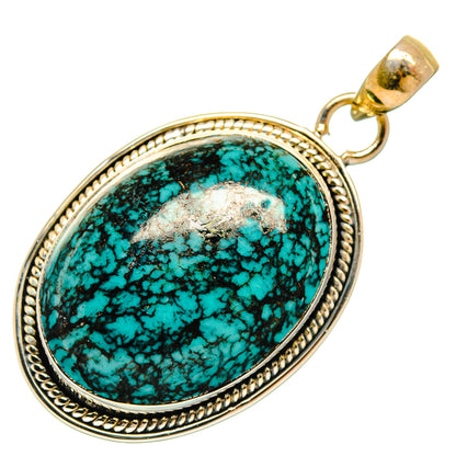 Tibetan Turquoise Pendants handcrafted by Ana Silver Co - PD26363 - Photo 2
