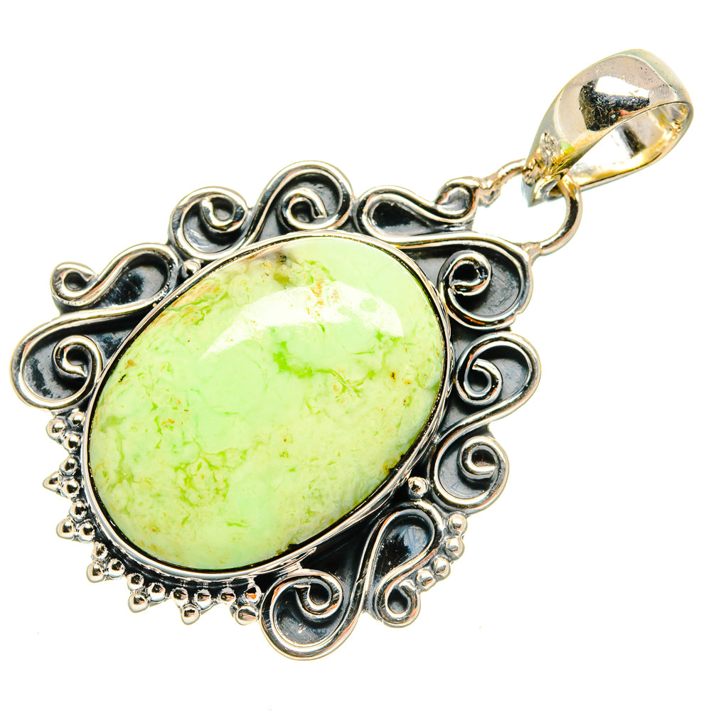 Lemon Chrysoprase Pendants handcrafted by Ana Silver Co - PD26385 - Photo 2