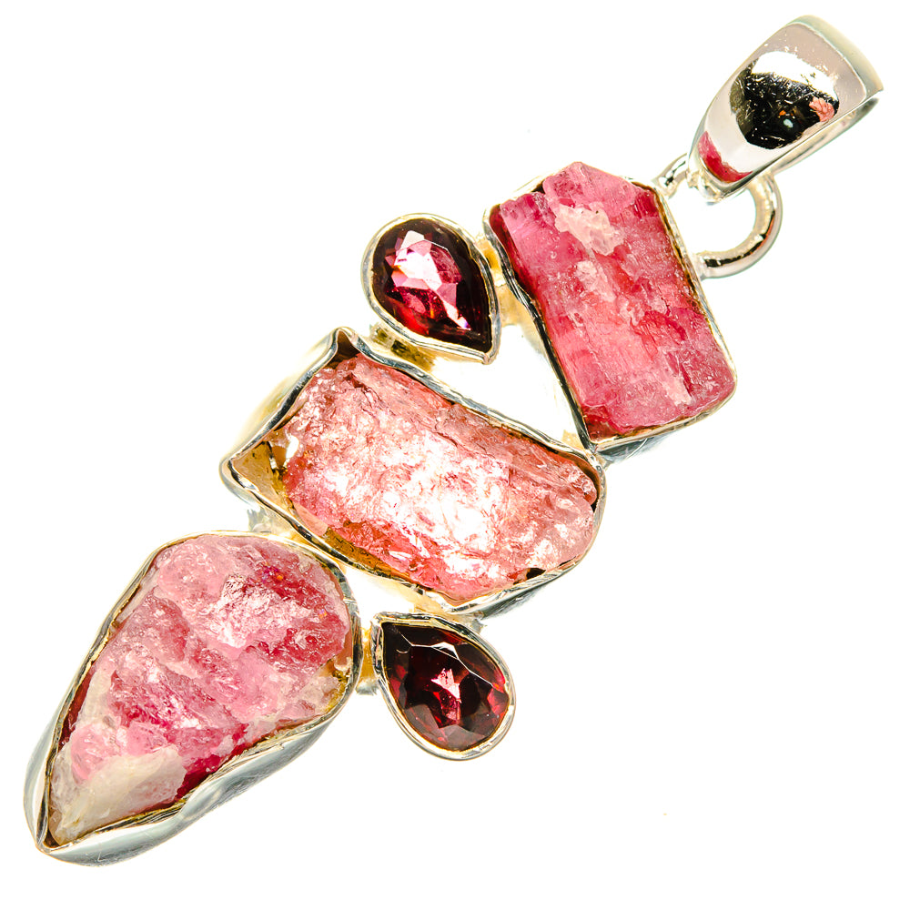 Pink Tourmaline Pendants handcrafted by Ana Silver Co - PD26416 - Photo 2