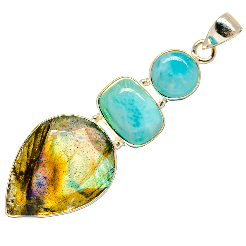 Labradorite Pendants handcrafted by Ana Silver Co - PD26521 - Photo 2
