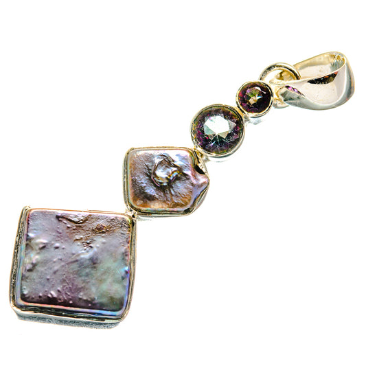 Titanium Mother Of Pearl Pendants handcrafted by Ana Silver Co - PD26525 - Photo 2