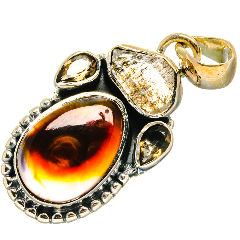 Mexican Fire Agate Pendants handcrafted by Ana Silver Co - PD26535 - Photo 2