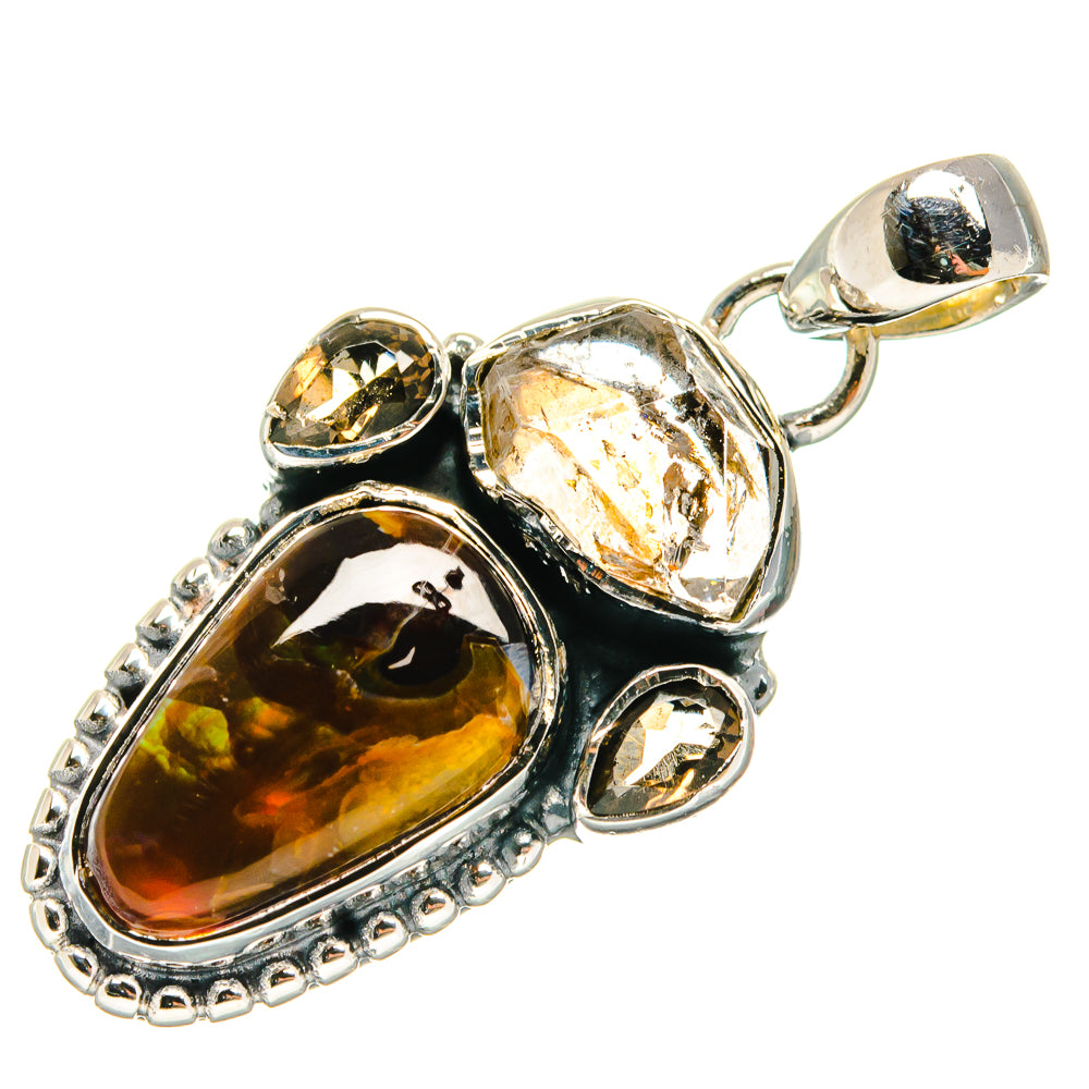 Mexican Fire Agate Pendants handcrafted by Ana Silver Co - PD26540 - Photo 2