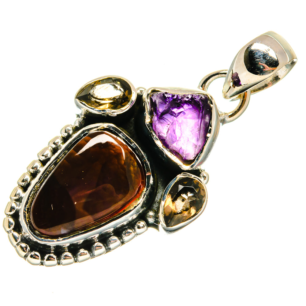 Mexican Fire Agate Pendants handcrafted by Ana Silver Co - PD26541 - Photo 2