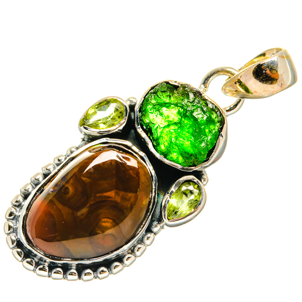 Mexican Fire Agate Pendants handcrafted by Ana Silver Co - PD26542 - Photo 2