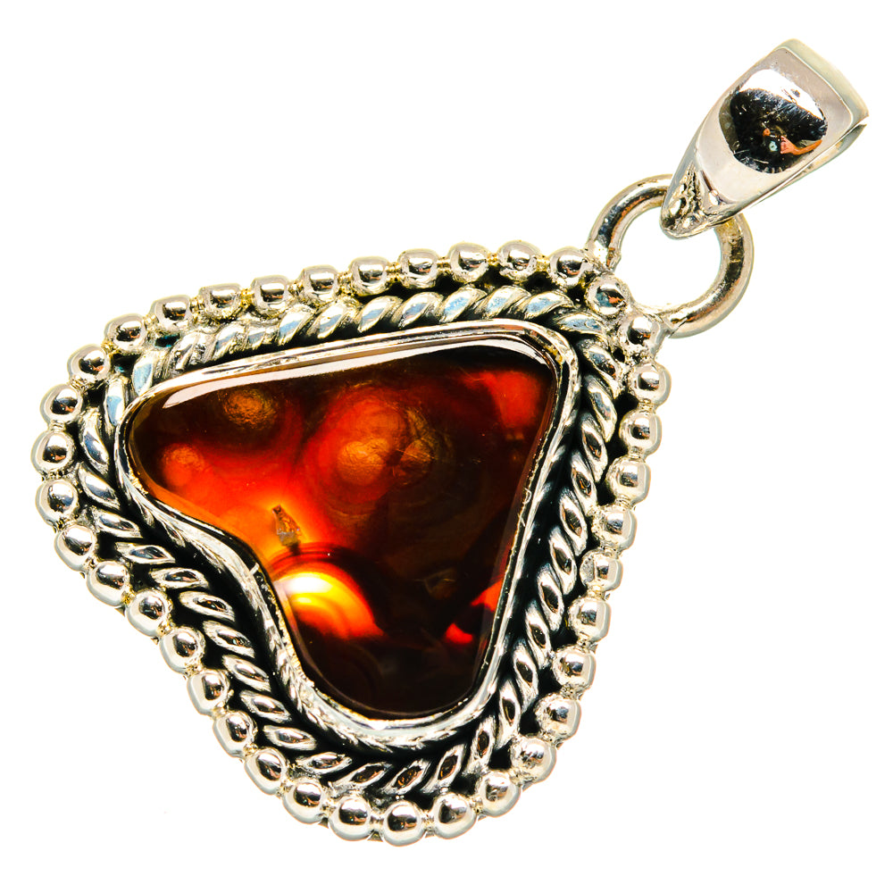 Mexican Fire Agate Pendants handcrafted by Ana Silver Co - PD26553 - Photo 2