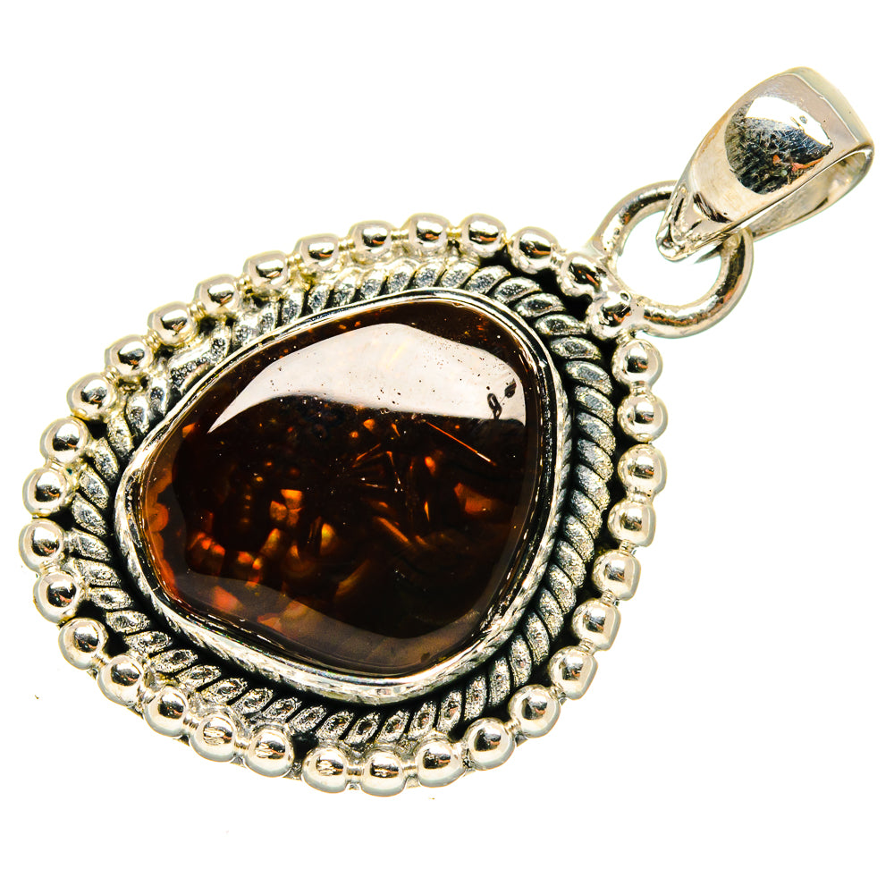 Mexican Fire Agate Pendants handcrafted by Ana Silver Co - PD26555 - Photo 2