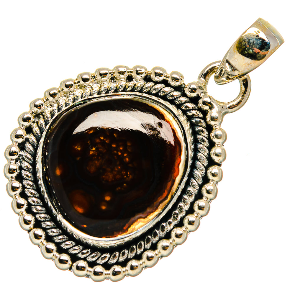 Mexican Fire Agate Pendants handcrafted by Ana Silver Co - PD26582 - Photo 2