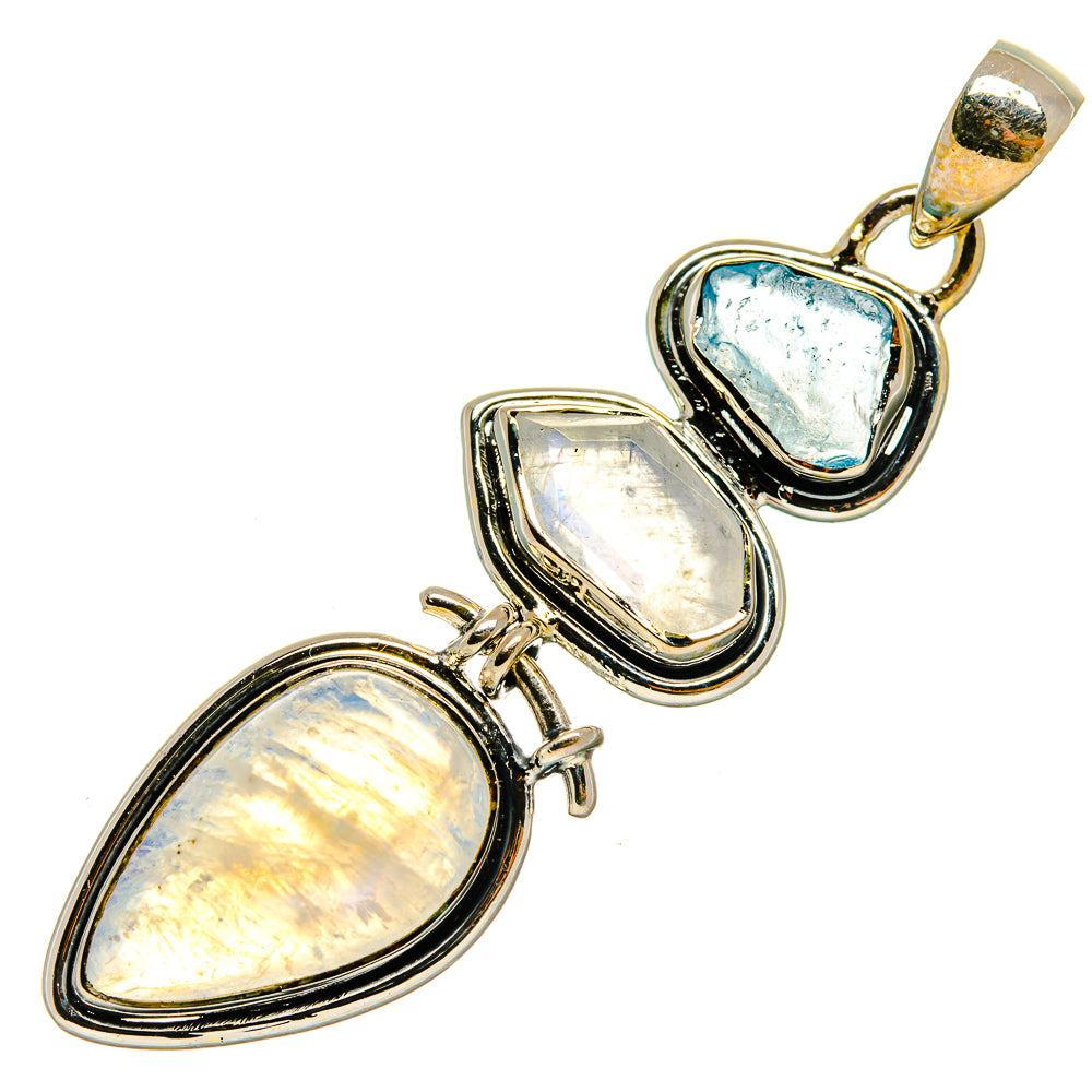 Rainbow Moonstone Pendants handcrafted by Ana Silver Co - PD26595 - Photo 2