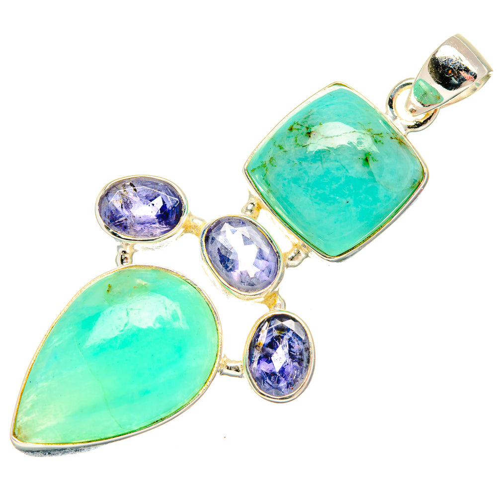 Peruvian Amazonite Pendants handcrafted by Ana Silver Co - PD26680 - Photo 2