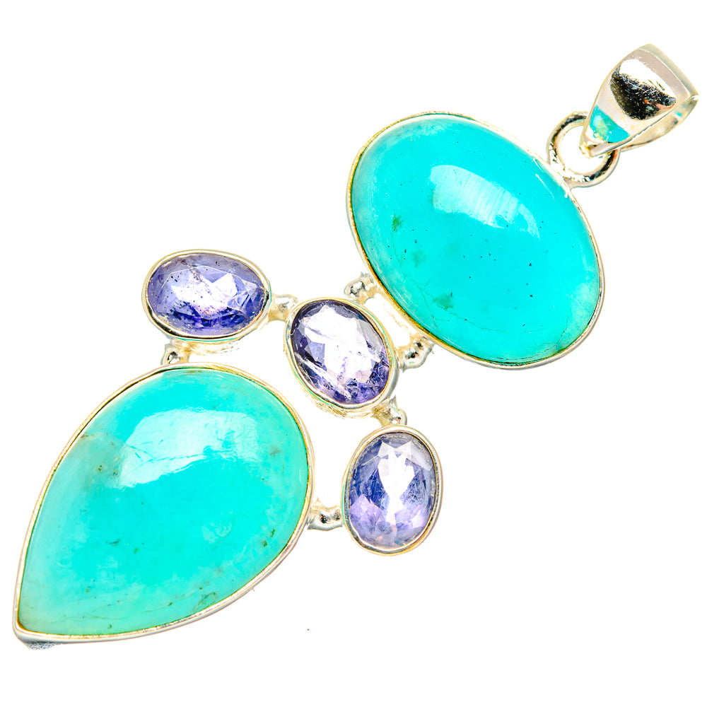 Peruvian Amazonite Pendants handcrafted by Ana Silver Co - PD26681 - Photo 2