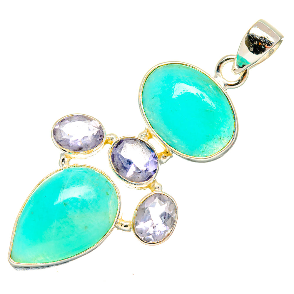 Peruvian Amazonite Pendants handcrafted by Ana Silver Co - PD26682 - Photo 2