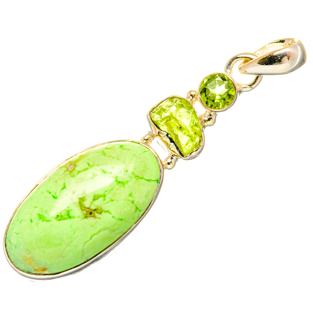 Lemon Chrysoprase Pendants handcrafted by Ana Silver Co - PD26701 - Photo 2