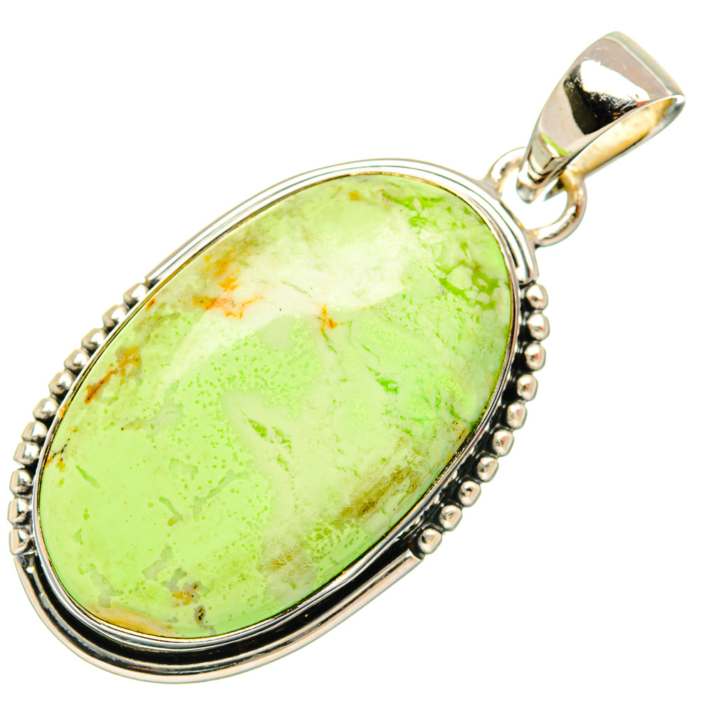 Lemon Chrysoprase Pendants handcrafted by Ana Silver Co - PD26705 - Photo 2