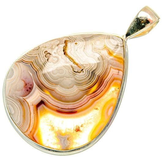 Laguna Lace Agate Pendants handcrafted by Ana Silver Co - PD26708 - Photo 2