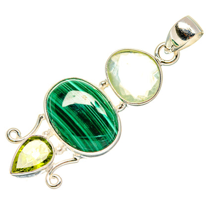 Malachite Pendants handcrafted by Ana Silver Co - PD26882 - Photo 2