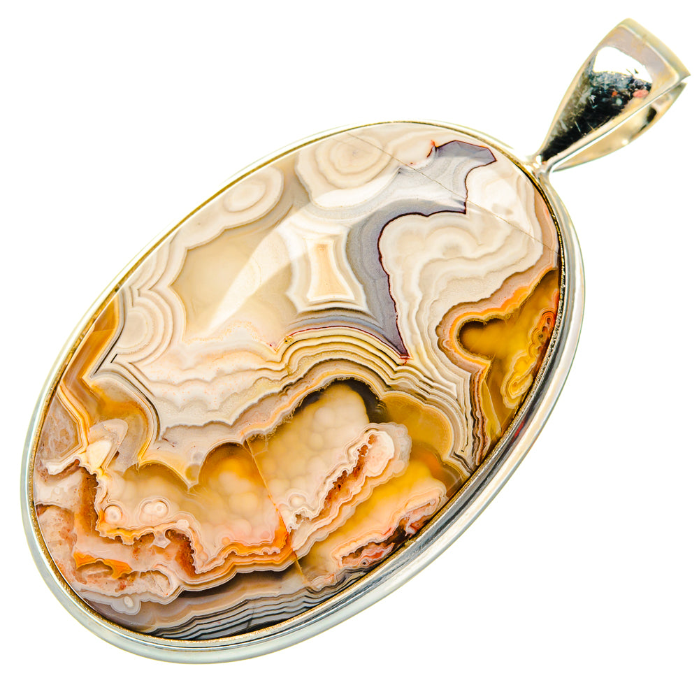 Laguna Lace Agate Pendants handcrafted by Ana Silver Co - PD26913 - Photo 2
